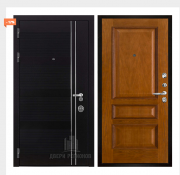 Дверь входная взломостойкая Сенатор Карбон, цвет черная мозаика,  панель - вена цвет античный дуб