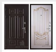 Дверь входная взломостойкая Сенатор 3D Марсель, цвет венге,  панель - александрия 2 цвет эмаль слоновая кость/патина золото Дверь входная взломостойкая Сенатор 3D Марсель, цвет венге,  панель - александрия 2 цвет эмаль слоновая кость/патина золото