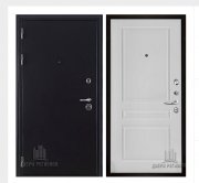 Дверь входная Колизей, цвет темное серебро антик, панель -  турин цвет эмаль белая