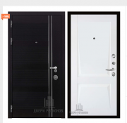 Дверь входная взломостойкая Сенатор Карбон, цвет черная мозаика,  панель - perfecto цвет белый бархат