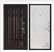 Дверь входная взломостойкая Сенатор 3D Марсель, цвет венге,  панель - аристократ цвет эмаль белая/патина капучино