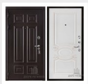 Дверь входная взломостойкая Сенатор 3D Марсель, цвет венге,  панель - аристократ цвет эмаль белая/патина капучино Дверь входная взломостойкая Сенатор 3D Марсель, цвет венге,  панель - аристократ цвет эмаль белая/патина капучино