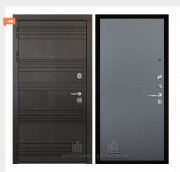 Дверь входная со сменными панелями Министр, цвет горький шоколад,  панель - aurum цвет антрацит гладкий