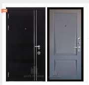 Дверь входная взломостойкая Сенатор Карбон, цвет черная мозаика,  панель - perfecto цвет серый бархат