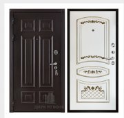 Дверь входная взломостойкая Сенатор 3D Марсель, цвет венге,  панель - алина цвет эмаль белая/патина золото Дверь входная взломостойкая Сенатор 3D Марсель, цвет венге,  панель - алина цвет эмаль белая/патина золото