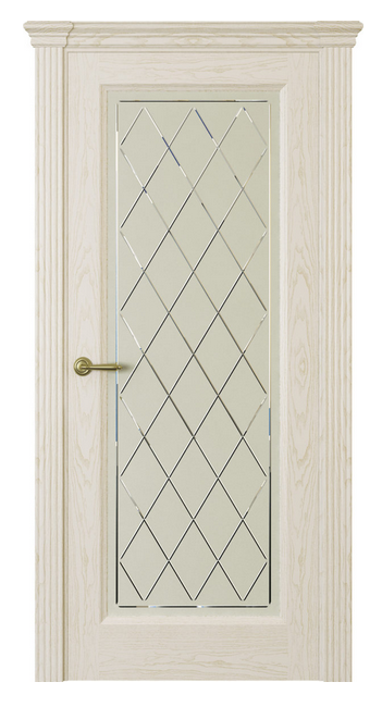 Межкомнатная дверь Лион (ст.ромб) Белый жемчуг