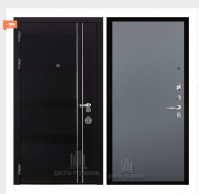 Дверь входная взломостойкая Сенатор Карбон, цвет черная мозаика,  панель - aurum цвет антрацит гладкий