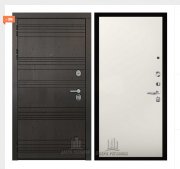 Дверь входная со сменными панелями Министр, цвет горький шоколад,  панель - aurum цвет магнолия гладкая