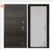 Дверь входная со сменными панелями Министр, цвет горький шоколад,  панель - uno цвет chiaro (ral 9003)