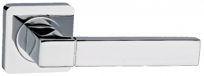 Ручка дверная на квадр. розетке "Милан", хром блестящий Ручка дверная на квадр. розетке "Милан", хром блестящий