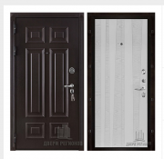 Дверь входная взломостойкая Сенатор 3D Марсель, цвет венге,  панель - trend цвет chiaro patina argento (ral 9003)