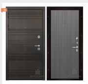Дверь входная со сменными панелями Министр, цвет горький шоколад,  панель - trend цвет grigio (ral 7015)