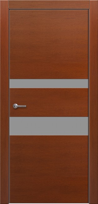 Дверь Шпон Курупикса 703 ДО 21- 9, стекло Серое (Бразильская Груша)