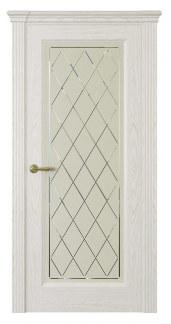 Межкомнатная дверь Лион (ст.ромб) Ясень белоснежный