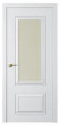 Межкомнатная дверь Mадрид 2 (ст.белое матовое) Эмаль белый шелк