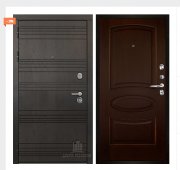 Дверь входная со сменными панелями Министр, цвет горький шоколад,  панель - оливия цвет орех тон 2