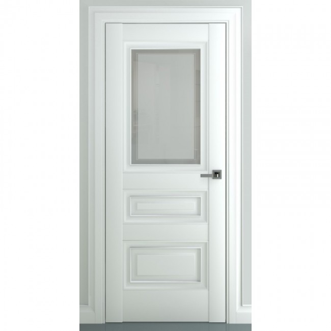 Межкомнатная дверь экошпон Ампир В1 ДО (Матовый белый)