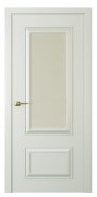 Межкомнатная дверь Mадрид 2 (ст.белое матовое) Эмаль серый шелк