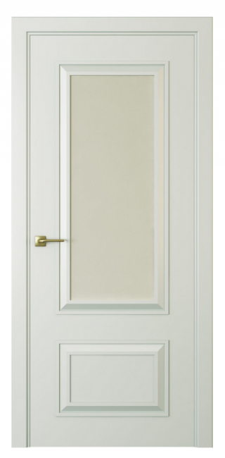 Межкомнатная дверь Mадрид 2 (ст.белое матовое) Эмаль серый шелк