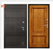 Дверь входная со сменными панелями Министр, цвет горький шоколад,  панель - корсика цвет дуб patina antico