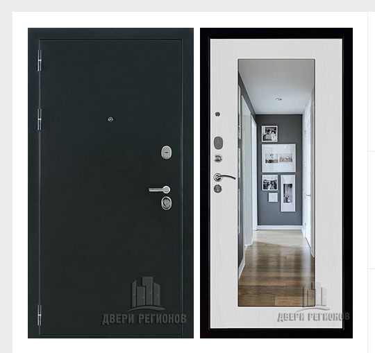 Дверь входная Президент Х7, цвет хамелеон антик, панель -  зеркало maxi цвет белый сандал