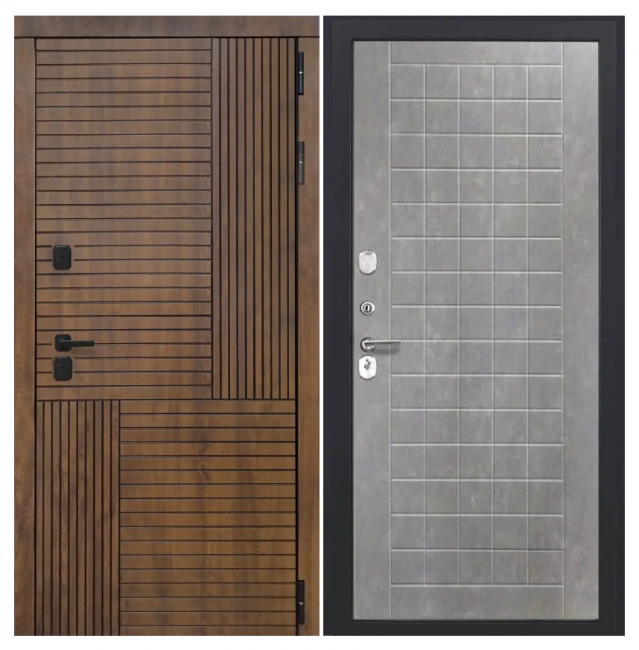 Дверь Авеста - ФЛ-256 (10мм, бетон пепельный)