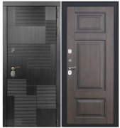 Дверь Luxor-47 - ФЛ-659 (12мм, nussbaum+черная патина винорит)