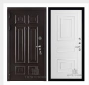 Дверь входная взломостойкая Сенатор 3D Марсель, цвет венге,  панель - 62001 цвет белая серена