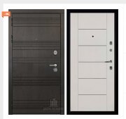 Дверь входная со сменными панелями Министр, цвет горький шоколад,  панель - light md 003 цвет белый ясень