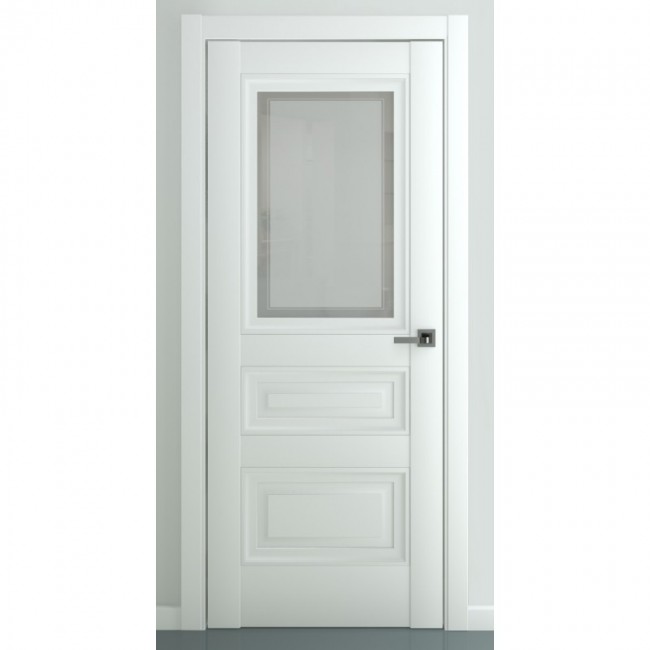 Межкомнатная дверь экошпон Ампир В2 ДО (Матовый белый)