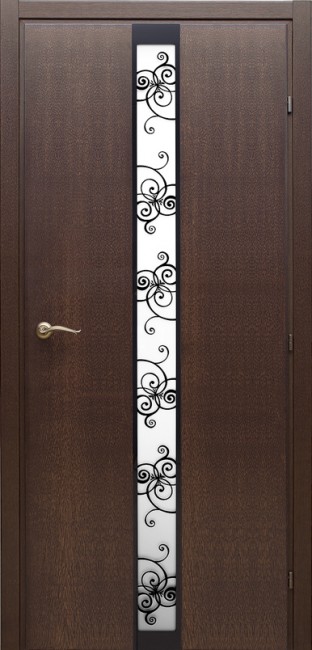 Дверь 73.02 ДО 21- 9, стекло ВКЛ Винтаж,150 (Дуб Кофе)