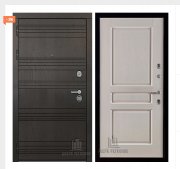 Дверь входная со сменными панелями Министр, цвет горький шоколад,  панель - виктория цвет эмаль слоновая кость