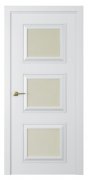 Межкомнатная дверь Mадрид 3 (ст.белое матовое) Эмаль белый шелк