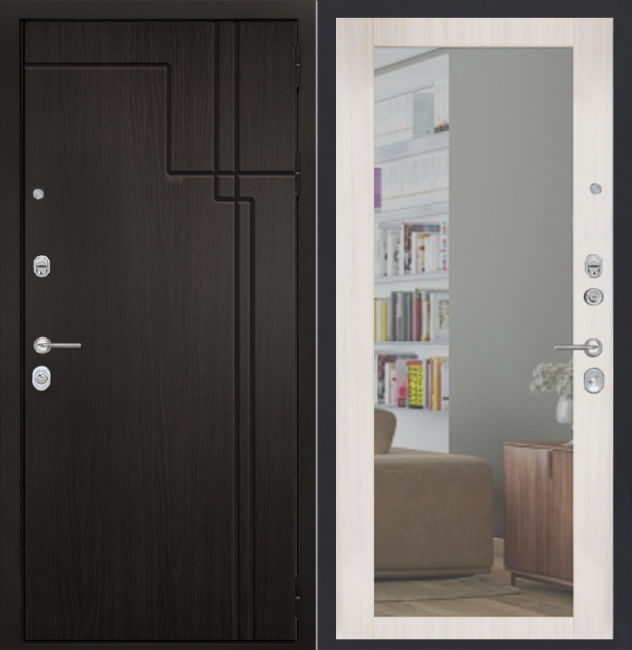 Дверь ZMD Галактик Зеркало стандарт Сандал светлый