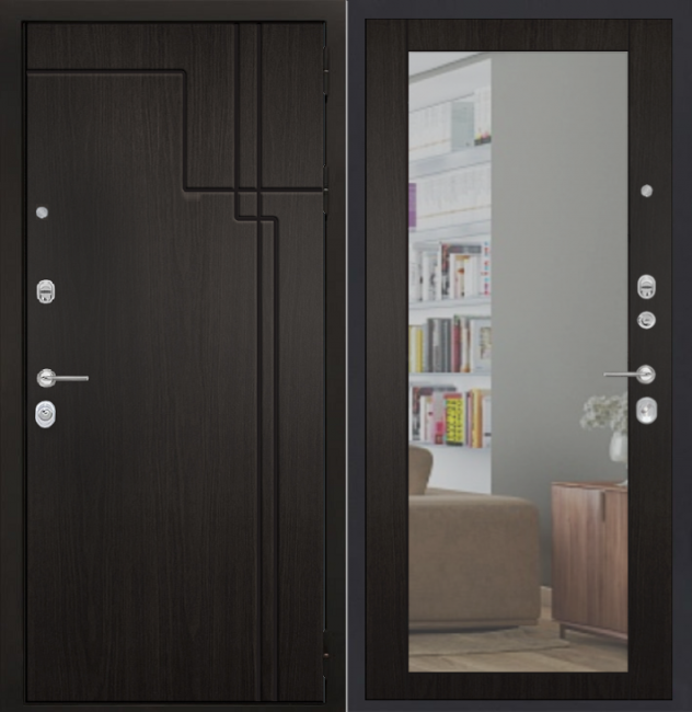 Дверь ZMD Галактик Зеркало стандарт Венге