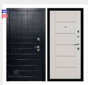 Дверь входная взломостойкая Сенатор ПЛЮС, цвет альберо блэк рисунок грань, панель - light md 003 цвет белый ясень Дверь входная взломостойкая Сенатор ПЛЮС, цвет альберо блэк рисунок грань, панель - light md 003 цвет белый ясень