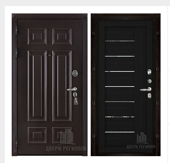 Дверь входная взломостойкая Сенатор 3D Марсель, цвет венге,  панель - light 2110 (зеркало) цвет шоко велюр