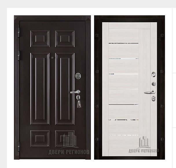 Дверь входная взломостойкая Сенатор 3D Марсель, цвет венге,  панель - light 2110 (зеркало) цвет капучино велюр