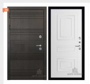 Дверь входная со сменными панелями Министр, цвет горький шоколад,  панель - 62001 цвет белая серена