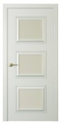 Межкомнатная дверь Mадрид 3 (ст.белое матовое)  Эмаль серый шелк