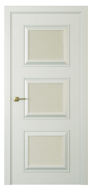 Межкомнатная дверь Mадрид 3 (ст.белое матовое)  Эмаль серый шелк
