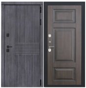 Дверь Берген - ФЛ-659 (12мм, nussbaum+черная патина винорит)