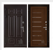 Дверь входная взломостойкая Сенатор 3D Марсель, цвет венге,  панель - light 2110 (зеркало) цвет орех вельвет