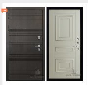 Дверь входная со сменными панелями Министр, цвет горький шоколад,  панель - 62001 цвет светло-серый серена