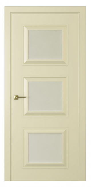Межкомнатная дверь Mадрид 3 (ст.белое матовое)  Эмаль шампань Межкомнатная дверь Mадрид 3 (ст.белое матовое)  Эмаль шампань