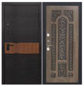 Дверь Luxor-49 - Д-19 (16мм, Грецкий орех + черная патина винорит)
