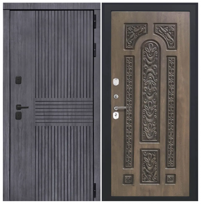 Дверь Берген - Д-19 (16мм, Грецкий орех + черная патина винорит) Дверь Берген - Д-19 (16мм, Грецкий орех + черная патина винорит)