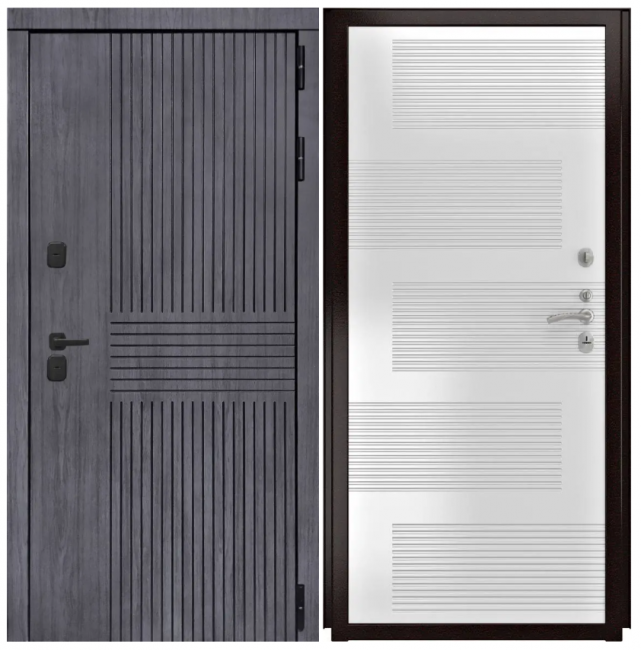 Дверь Берген - ФЛ-185 (10мм, ПВХ ясень белый)