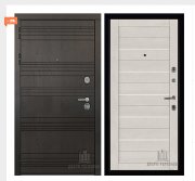 Дверь входная со сменными панелями Министр, цвет горький шоколад,  панель - light 2127 цвет бьянка soft