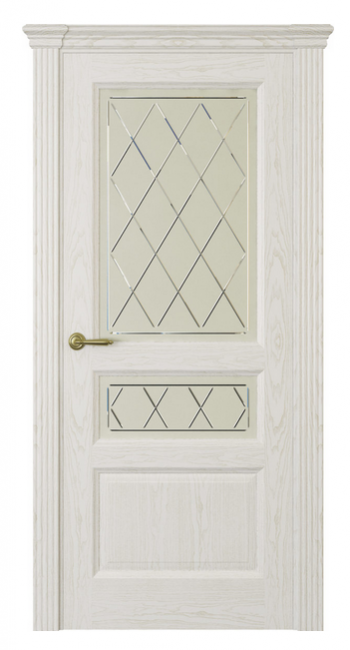 Межкомнатная дверь Марсель (ст.ромб)  Ясень белоснежный